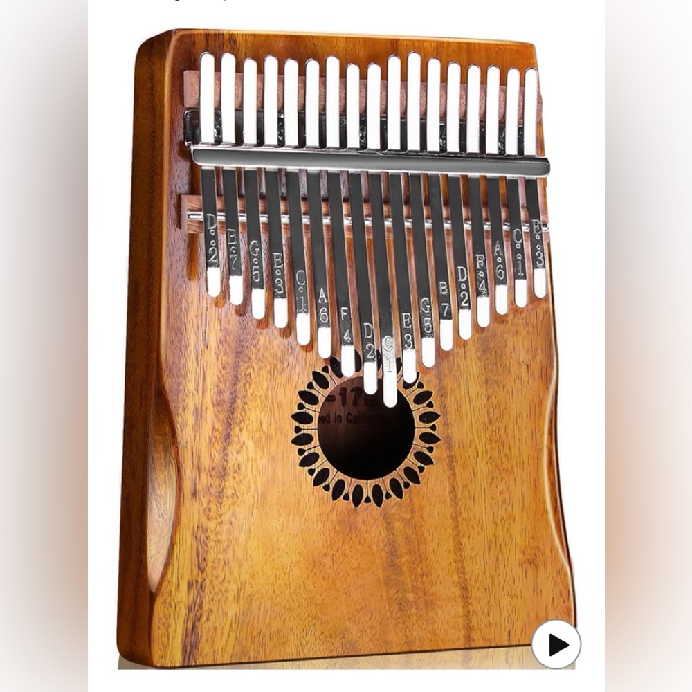 NIB Wooden Kalimba Thumb Piano & 2 music books